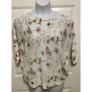 Luisa Ricci Y2K Floral Paint Brush Stroke Sweater Indie Boho Italy Medium Womens